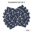 thumbnail image 3 of Placemats Set of 4 / 6, silver anchor navyblue Placemats for Dining Table Indoor/Outdoors Heat Resistant Washable Placemats 18" x 12", 3 of 8
