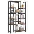 thumbnail image 2 of Dextrus 6 Tier Bookshelf, Tall Modern Free Standing Bookcase with 12 Shelf, Open Display Shelf Storage Book for Office Home, Black & Brown, 2 of 10