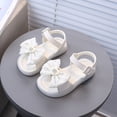 thumbnail image 2 of Ymyiu Toddler Girl Sandals Girl's Dress Flat Sandals Sparkly Rhinestone Summer Open Toe Teens Slides Size 11.5 (White,Little Kids 11.5), 2 of 9