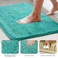 thumbnail image 3 of ZOPZO 3-Piece Bathroom Rug Set, Turquoise, 17x24、20x24、20x32 Inch, Soft Microfiber Chenille Bath Mats with TPR Backing, Absorbent Mats for Bathroom, 3 of 6