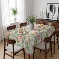thumbnail image 6 of White Pink Flower Table Cloth Waterproof Tablecloths, Shabby Chic Spring Vintage Leaf Green Tablecloth Dining Table Cover for Kitchen Party Tabletop Outdoor, Rectangle Tablecloth 52x70 Inch, 6 of 9