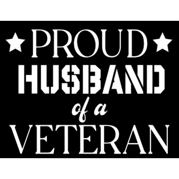 Proud Husband of a Veteran - Car Window - Premium Vinyl Decal/Sticker