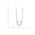 thumbnail image 2 of Sterling Silver Polished Cubic Zirconia Horseshoe With 1 Inch Ext Necklace - 16 Inch - Measures 14mm Wide, 2 of 2