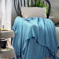 thumbnail image 3 of Unique Bargains Pure Cotton Soft Cable Knit Throw Blanket Teal Blue 50" x 60", 3 of 8