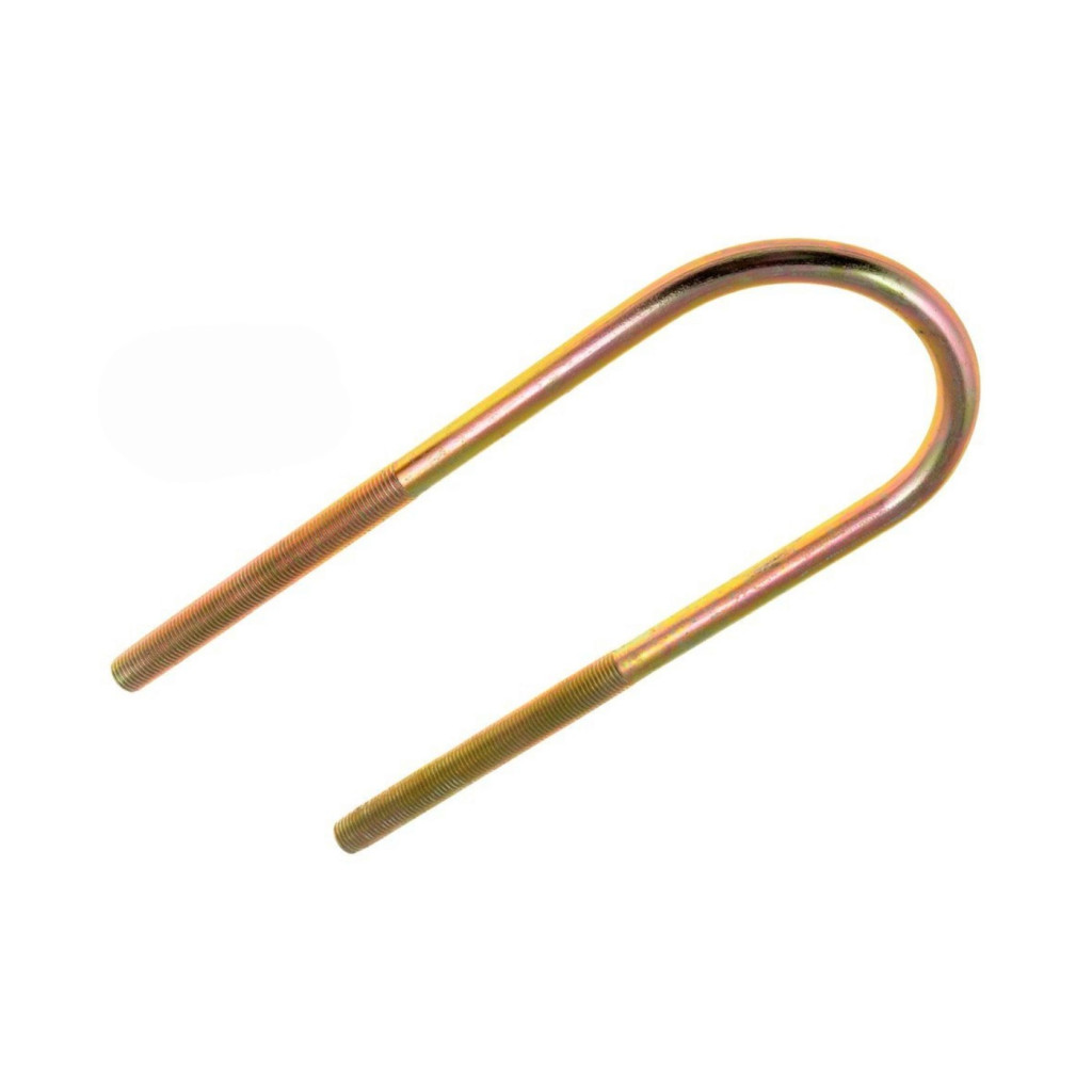 KarParts360 Threaded U-Bolt | Steel | Yellow Zinc | Heat Hardened | Round U-Bolt | Fine Thread | 7/16 Inches Thread Diameter