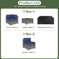 thumbnail image 3 of Aoxun 7 Piece Patio Furniture Set Wicker Rattan Patio Conversation Set Outdoor Sectional Sofa Set with Coffee Table and 4” Thickened Cushions, Blue(Waterproof Cover Included), 3 of 8