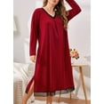 thumbnail image 3 of Loritta Plus Size Nightgowns for Women House Dress Long Sleeve Loungewear Moomoo Nightgowns Sleepwear, XL-5XL, 3 of 6