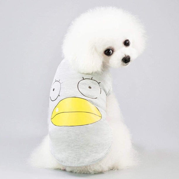 Chaleco de verano para perros, camiseta, ropa para mascotas, ropa para perros y gatos, disfraz para perros pequeños, camisa de algodón con dibujos animados, chaleco para cachorros, gatito, gris brillar Electrónica