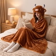 thumbnail image 4 of Wearable Blanket, Cute Animals Hooded Blanket Adult Blanket Hoodies for Women, Warm, Cozy Throw Wrap With Giant Hood, Gifts for Mom Girlfriend Wife Sister Kids, 4 of 8