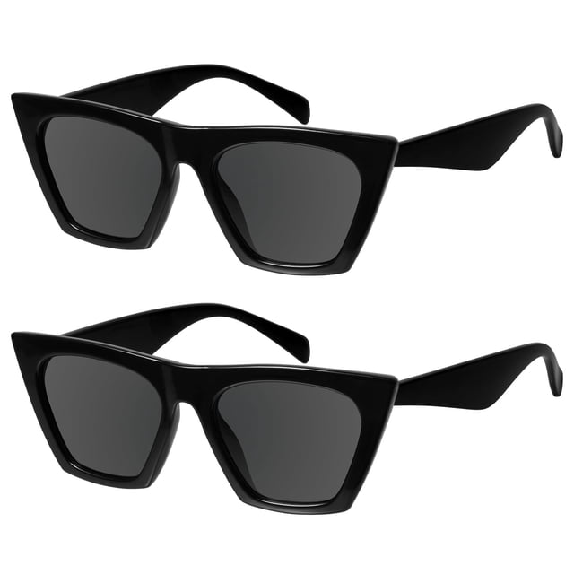 Lentes de Sol Mosanana Ojo de Gato Negros para Mujer UV400 Paquete de 2