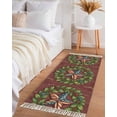 thumbnail image 3 of Area Rug with Tassels 2' x 5', July 4th Retro American Star Kitchen Runner Rug for Hallway Bedroom Throw Rugs, Country Star Berry Leaf Wreath Soft Door Mat for Bathroom Entrance Living Room, 3 of 9