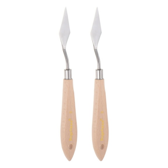 Uxcell 2 Pieces No.5 Painting Palette Knife Stainless Steel Pointy Spatula Pallet Knife for Acrylic Paint