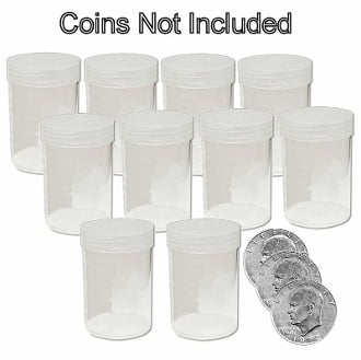 Small Dollar Coin Tubes Box Of 100 Round BCW Screw Top Best Price Free Shipping 