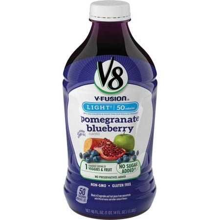 (6 Pack) V8 V-Fusion Light Pomegranate Blueberry, 46
