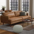 thumbnail image 5 of Simpli HomeLivingston 90 inch Wide Mid-Century Modern Sofa in Caramel Brown Top Grain Genuine Leather, 5 of 12