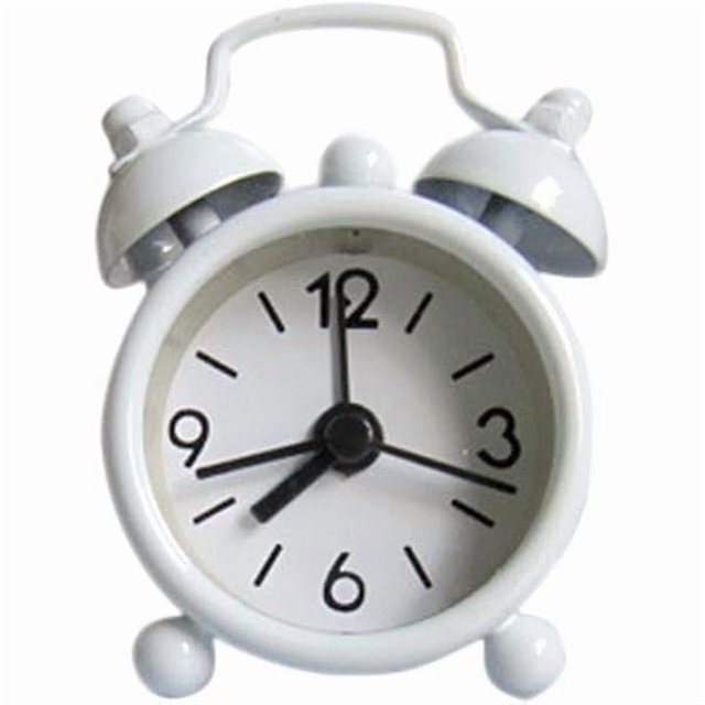 wonima44 White Classic Analog Alarm Clock Home Decoration,Cute Small Metal Alarm Clock,Cool Creative Alarm Clock,Halloween Thanksgiving,Alarm Clocks Home Décor Products 2.4 x 0.7 x 1.6 inches