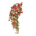 thumbnail image 1 of Decoración artificial de enredadera violeta, flor falsa realista de ratán para interior y exterior, jardín, porche, patio, colgante de pared, decoración de flores artificiales, 1 of 8
