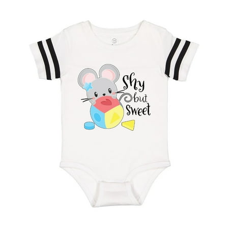 

Inktastic Shy but Sweet Cute Mouse with Toy Block Gift Baby Boy or Baby Girl Bodysuit