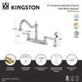 thumbnail image 7 of Kingston KB1758WLLBS Wilshire Two-Handle 4-Hole 8" Centerset Kitchen Faucet with Brass Sprayer in Brushed Nickel, 7 of 7