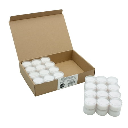Stonebriar Unscented Long Burning Clear Cup Tealight Candles, 6 to 7 Hour Extended Burn Time, White, Bulk 48 Pack
