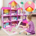 thumbnail image 3 of Beefunni Dollhouse, with Slide, Dolls and 11 Rooms, Creative Dollhouse Toys for Girls, Christmas Birthday Gifts for Girls 3 to 6 Year Old, 3 of 10