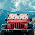 thumbnail image 3 of Yuyamidu Pink Bow Windshield Sun Shade for 2018-2024 Jeep Wrangler JL JLU & Gladiator JT, Cute Sunshades Heat Shield Car Front Window Sunshade, 3 of 7