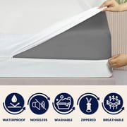 Waterproof Mattress Encasement – 6-Sided Zippered Protector – Ultra-Soft, Noiseless, Breathable