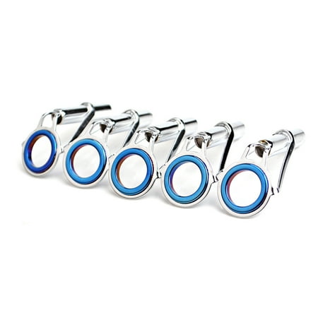 

SIEYIO 5 Pcs Fishing Rod Guide Tip Strong Line Repair Set Kit DIY Rings High Stainless Steel Frame Stainless Steel Frame