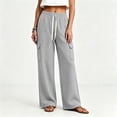 thumbnail image 5 of Guluxicc Womens Cargo Pants with Multi Pocket Drawstring Elastic Waist Long Wide Leg Trousers Summer Casual Outfits, 5 of 7
