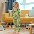 thumbnail image 4 of FORMRS Long Sleeve Top and Pants Pajama Set for Niños 2-Piece Sleepwear, Sizes 18M-8Y, Game Day Footballs, 4 of 6