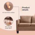 thumbnail image 4 of Vineego L-shaped Sofa Suede Fabric Convertible Sectional Sofa with Reversible Chaise 3-Seat Modern Living Room Sofa with Ottoman,Brown, 4 of 8