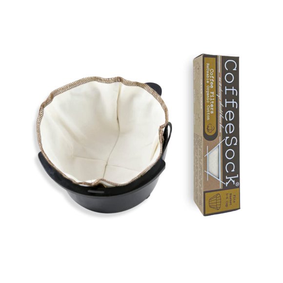Filtros de café reutilizables de algodón orgánico CoffeeSock, paquete de 2