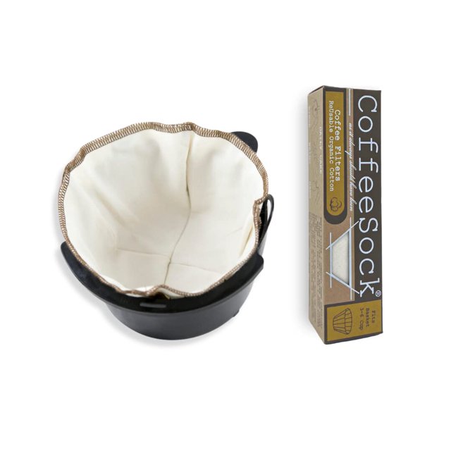 Filtros de café reutilizables de algodón orgánico CoffeeSock, paquete de 2