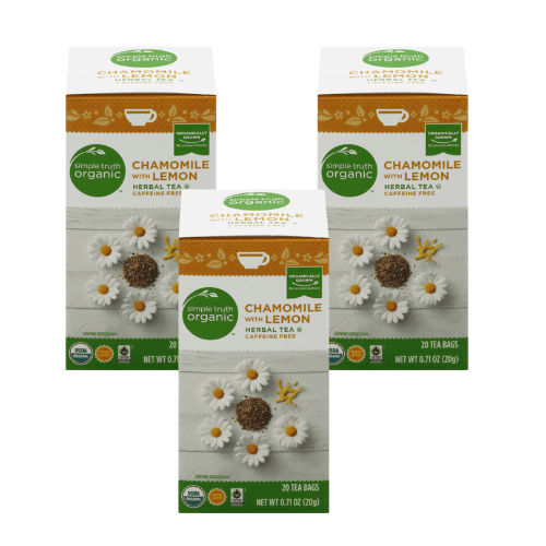 Simple Truth Organic Chamomile Lemon Herbal Tea, Caffeine Free, 20 Bags ,3 Pack