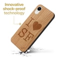 thumbnail image 3 of Case Yard Wooden Case Outside Soft TPU Silicone, Slim Fit Shockproof Wood Protective Phone Cover for Girls Boys Men and Women, Supports Wireless Charging Love SF Design case for iPhone-XR, 3 of 7