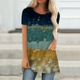 thumbnail image 2 of Deals under 10.00 LYXSSBYX Womens Long Sleeve Tops Hot Sale Clearance Fashion Women Summer Casual Round Neck Short Sleeve Printed Ladies Tops Blouse T-shirt, 2 of 8