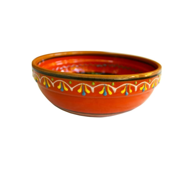 Terracotta Orange, Deep Serving Dish - Hand Painted From Spain