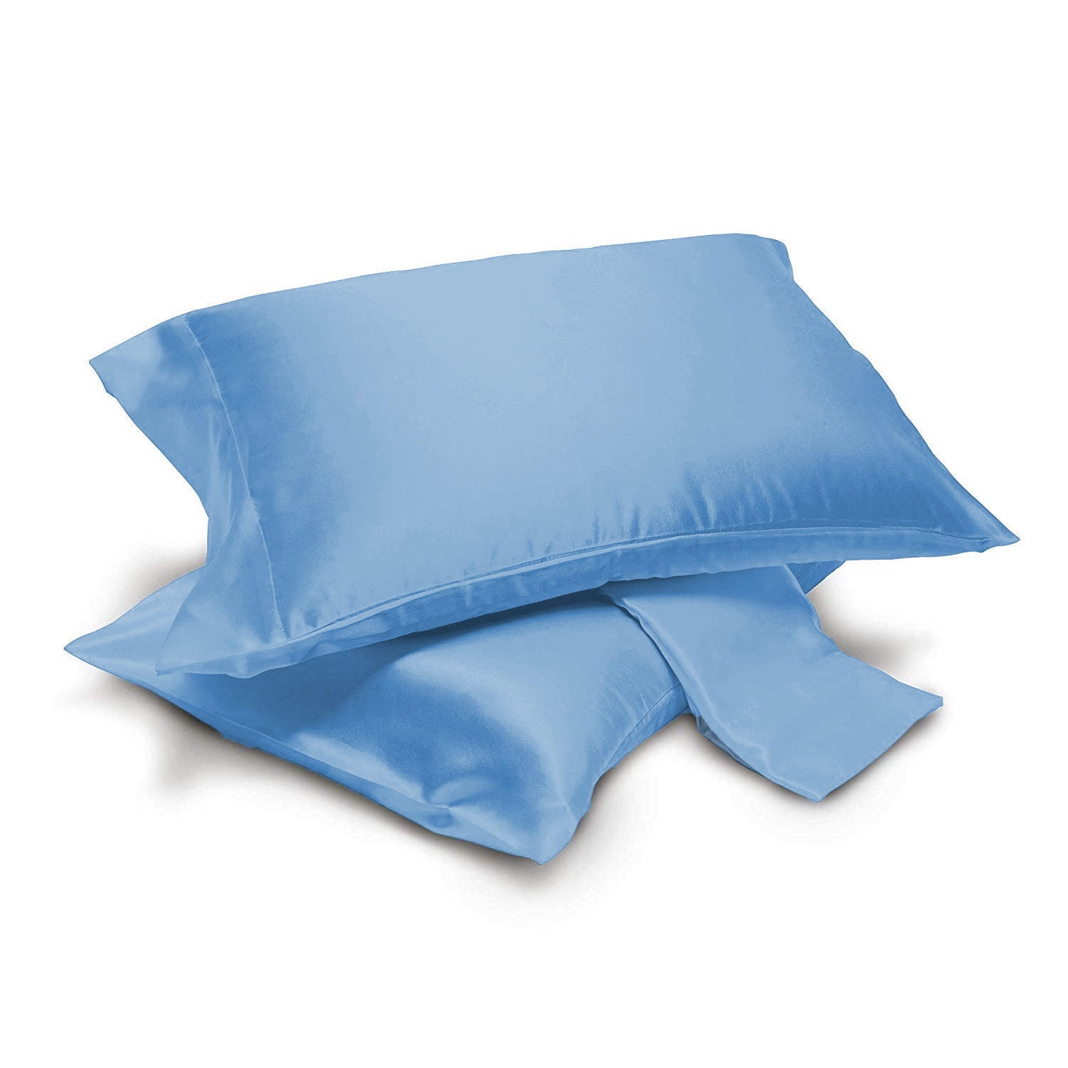 Satin Pillowcases Pair with Envelope Closure (King, Sky Blue)