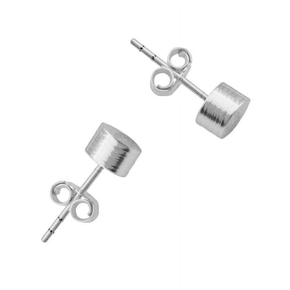 iJewelry2 Round Tunnel Plug Post Silver-tone Stainless Steel Stud Earrings 5mm