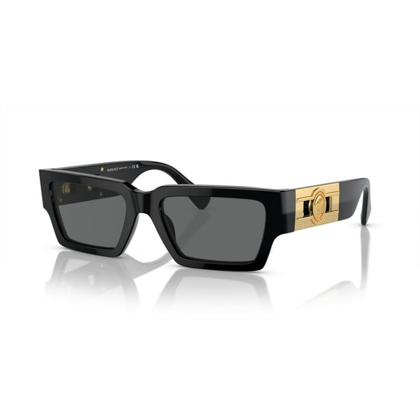 Gafas de sol Versace unisex con montura negra y lentes gris oscuro de 54 mm