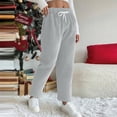 thumbnail image 2 of Womens Plush Pajamas Pants Fall Winter Fashion Warm Fleece Sweatpant Drawstring Elastic Waist Home Trouser for Cozy Wear,Black,S, 2 of 3