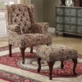 thumbnail image 2 of Bowery Hill Wing Back Accent Chair and Ottoman in Brown, 2 of 2