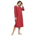 thumbnail image 2 of Casual Nights Women's Long Knitted & Lace Henley Nightgown, 2 of 4