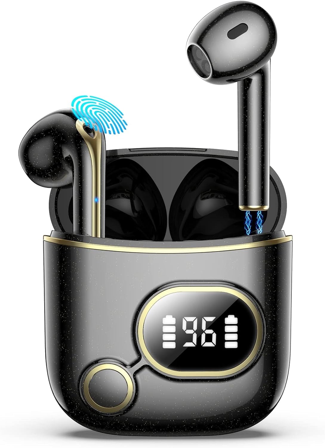Bluetooth 5.0 Wireless Earbuds Deep Bass 3D Stereo Built in Mic Charging Case Black Walmart