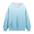 thumbnail image 6 of JUMEYU Girls Long Sleeve Hooded Hoodies Teen Girls Kids Cute Long Sleeve Sweatshirts Pullover Loose Clothes Size 9-10 (Light Blue,9-10 Years), 6 of 6