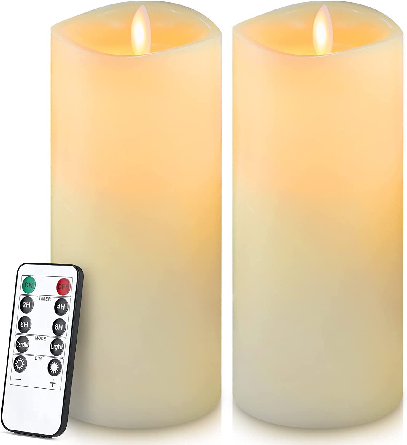 7” x 3” Flameless Candles, Battery Powered with Remote and Timers