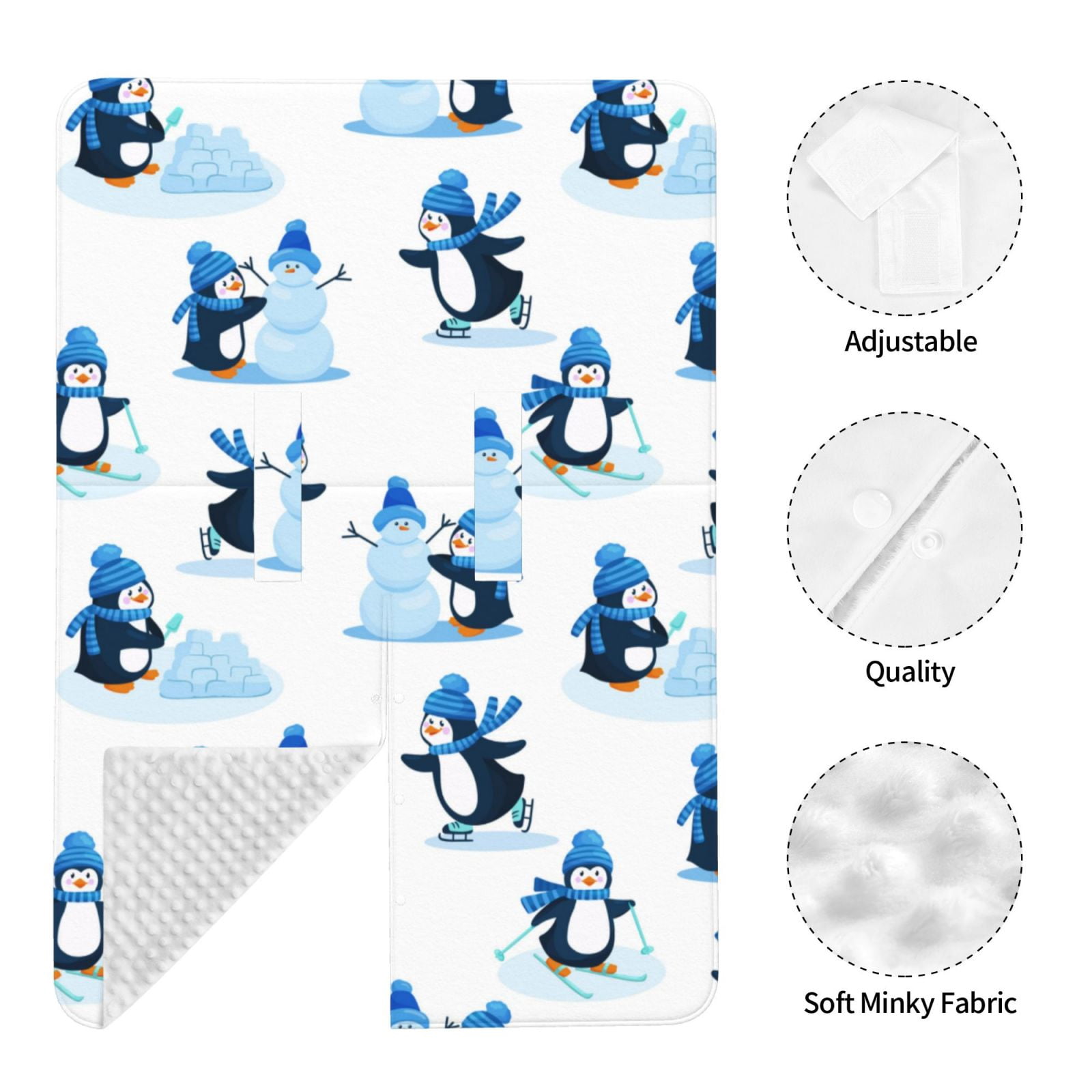 Car Seat Cover Baby - Penguin Winter Fun Breathable Infant Car Seat Cover for Baby Carseat, Lightweight Comfort Baby Essentials Must Haves Newborn Stuff for Girl Boy