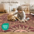 thumbnail image 4 of ODIKA 8'x10' Washable Area Rug Boho Gothic Maximalist Motif Retro Cottagecore Whimsical Pink Vintage Refined for Living Room, Under Sectional, Family , Durable, Non-Slip, 4 of 7