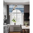 thumbnail image 3 of Coastal Pelican Swag Valances for Windows, Small Curtains Drapes, Modernism Art Oil Painting Birds Kitchen Window Curtains Over Sink Rod Pocket Window Treatment Valance for Bedroom/Bathroom 56"x36", 3 of 5