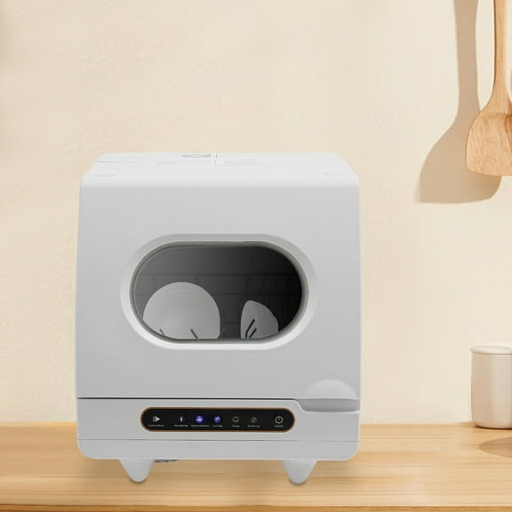 Portable Countertop Dishwasher 5 Washing Programs with Water Tank Leak-Proof Dry 360° Rotation Flushing, Uitable for Homes Kitchen Apartments Dormitories Campers